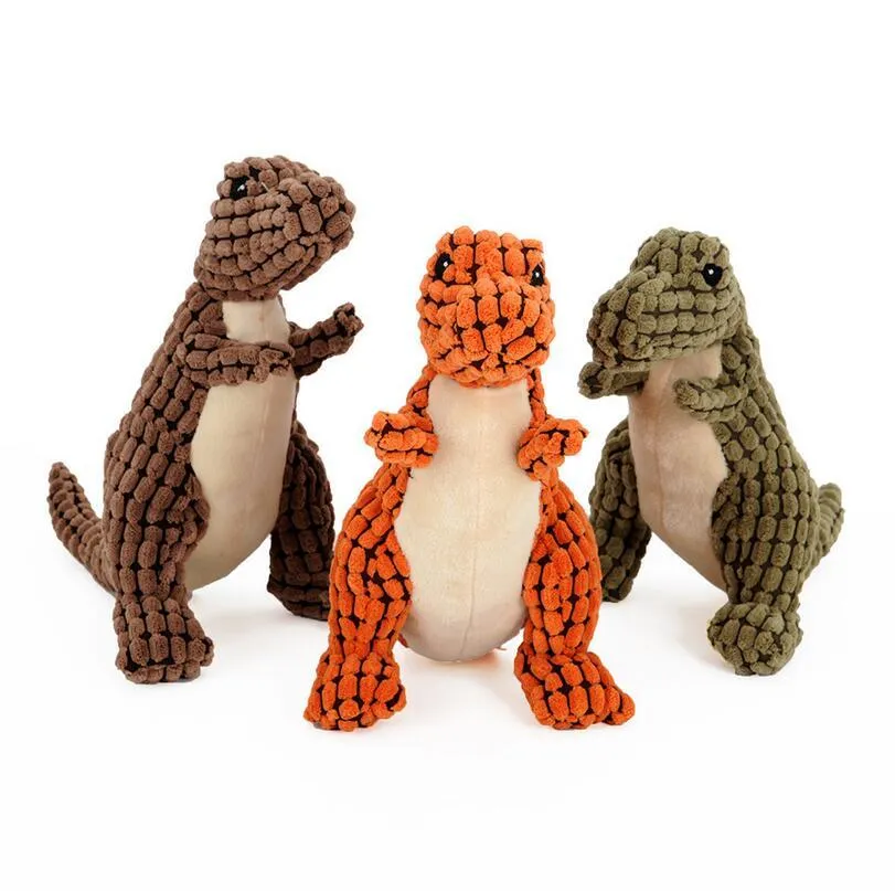 Funny Dinosaur Corduroy Dog's Toy