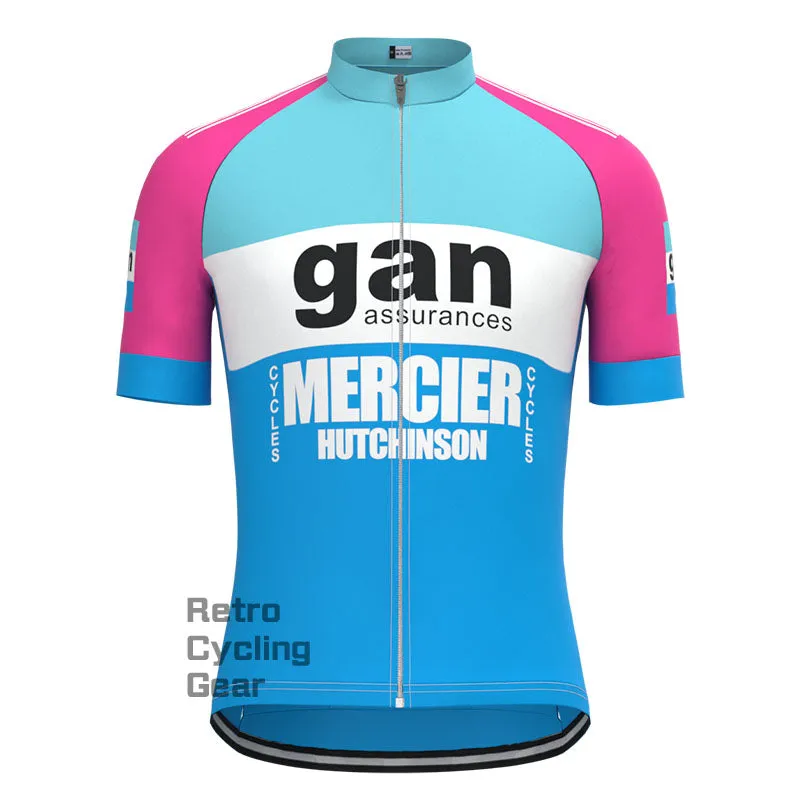 gan Blue-Pink Retro Short Sleeve Cycling Kit