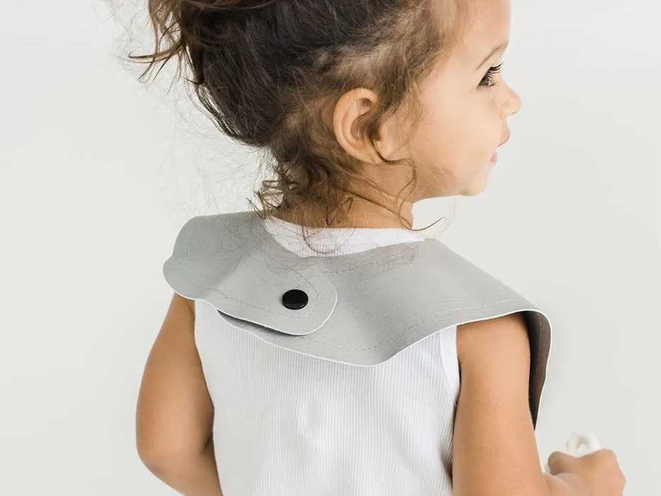 Gathre Vegan Leather Toddler Bib - Pewter