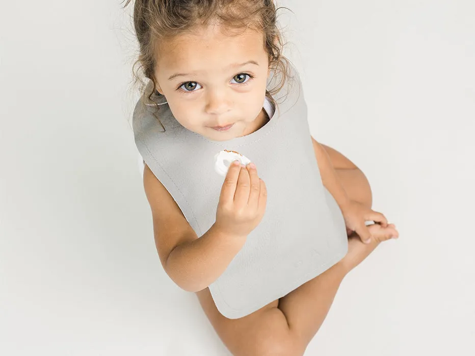 Gathre Vegan Leather Toddler Bib - Pewter