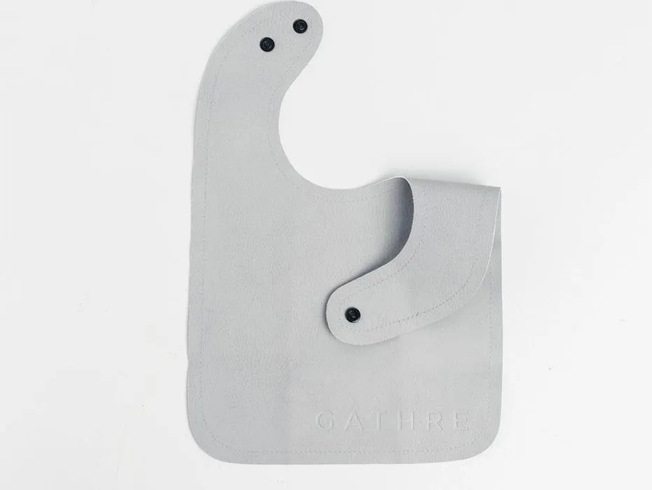 Gathre Vegan Leather Toddler Bib - Pewter