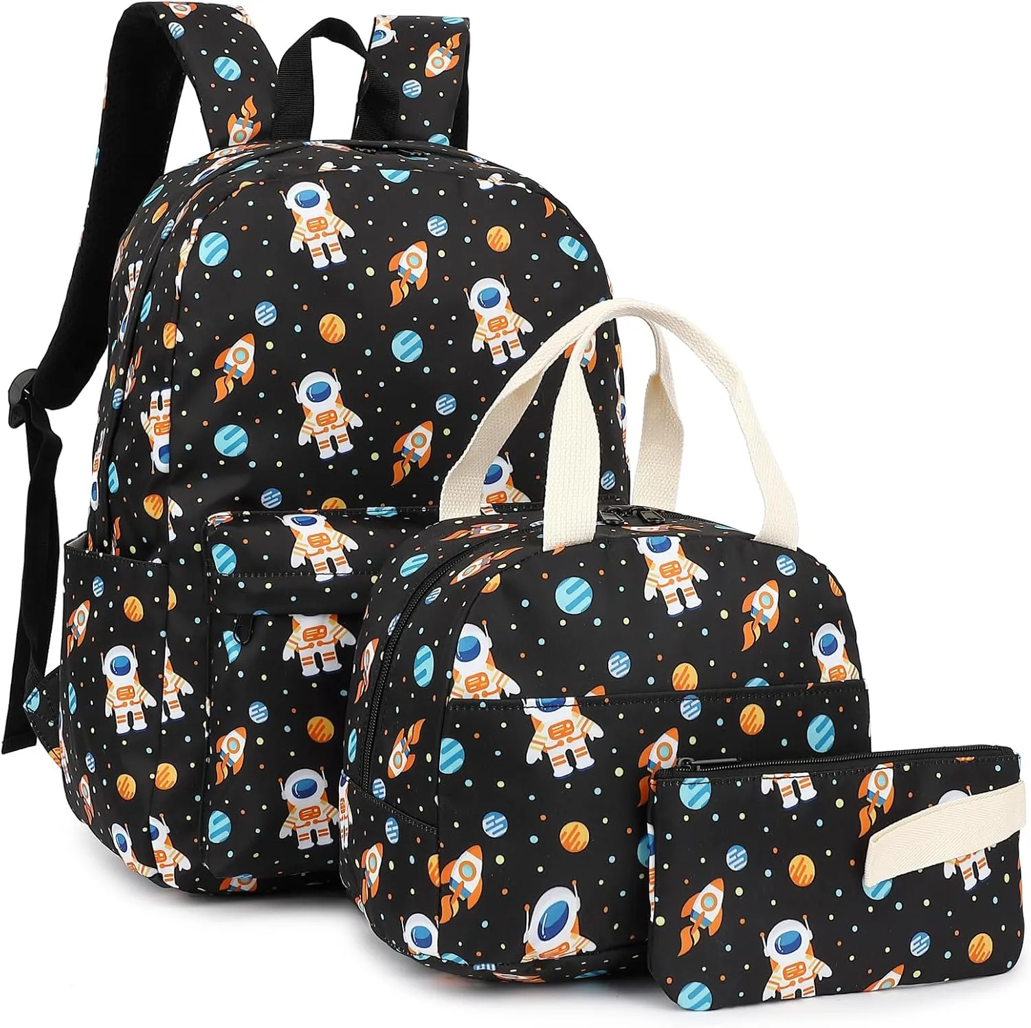 Girls School Backpacks for Kids Teens, 3-in-1 School Bag Bookbags Set with Lunch Bag Pencil Case