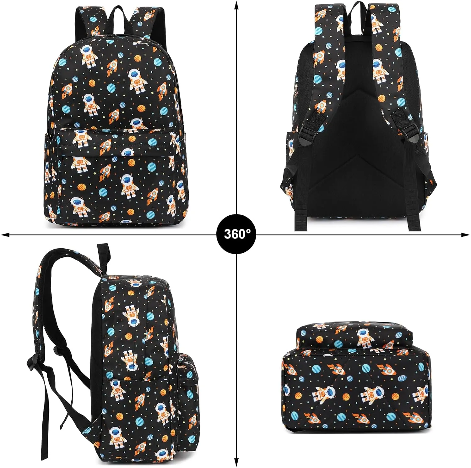 Girls School Backpacks for Kids Teens, 3-in-1 School Bag Bookbags Set with Lunch Bag Pencil Case