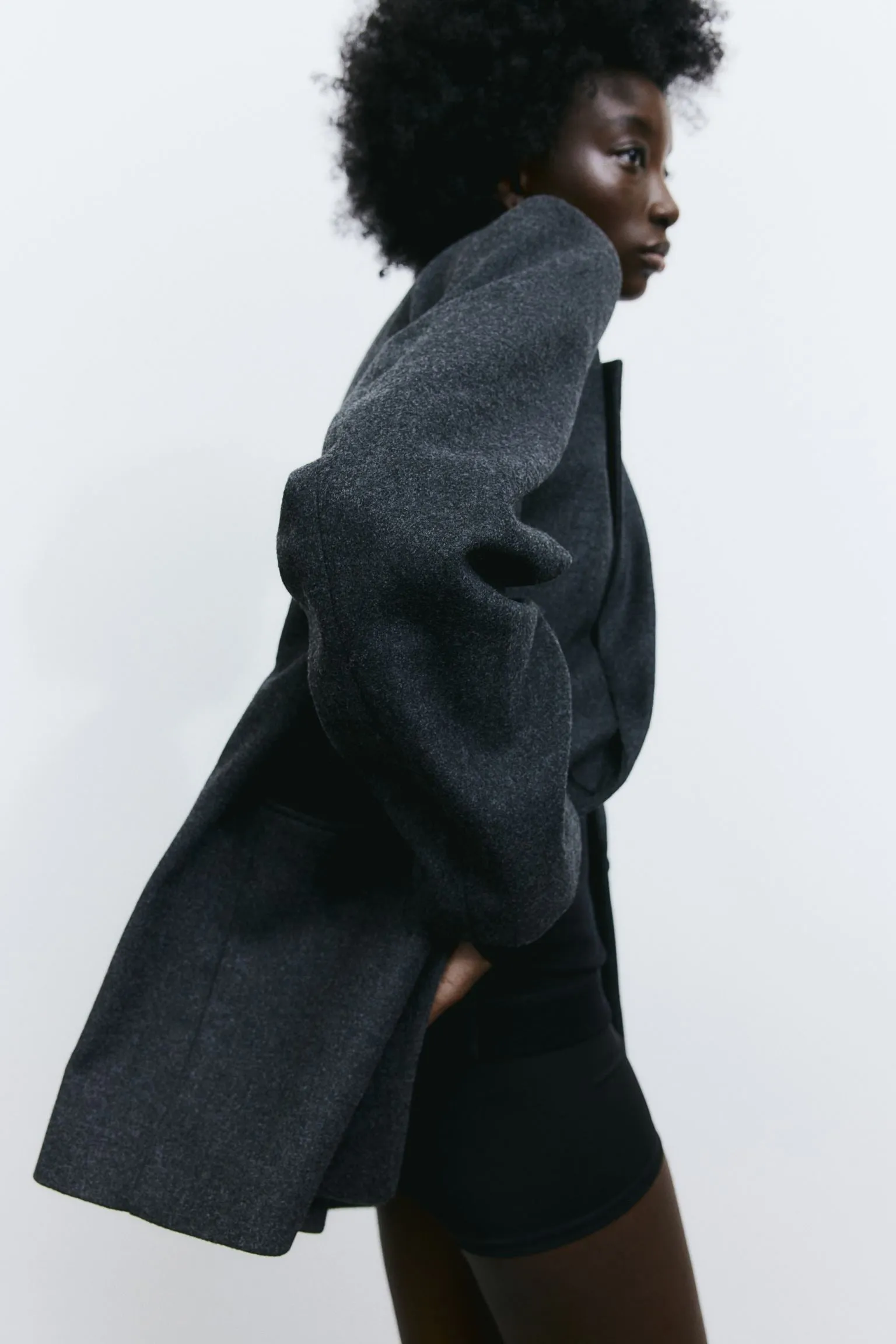 H&M Oversized Twill jacket, dark gray
