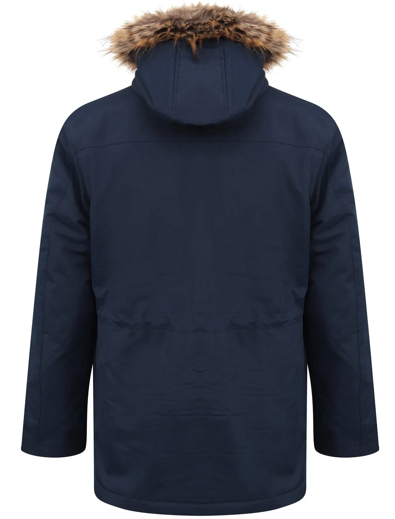 Hjalmar Utility Parka Coat with Fleece Lined Faux Fur Trim Hood in Navy - Tokyo Laundry