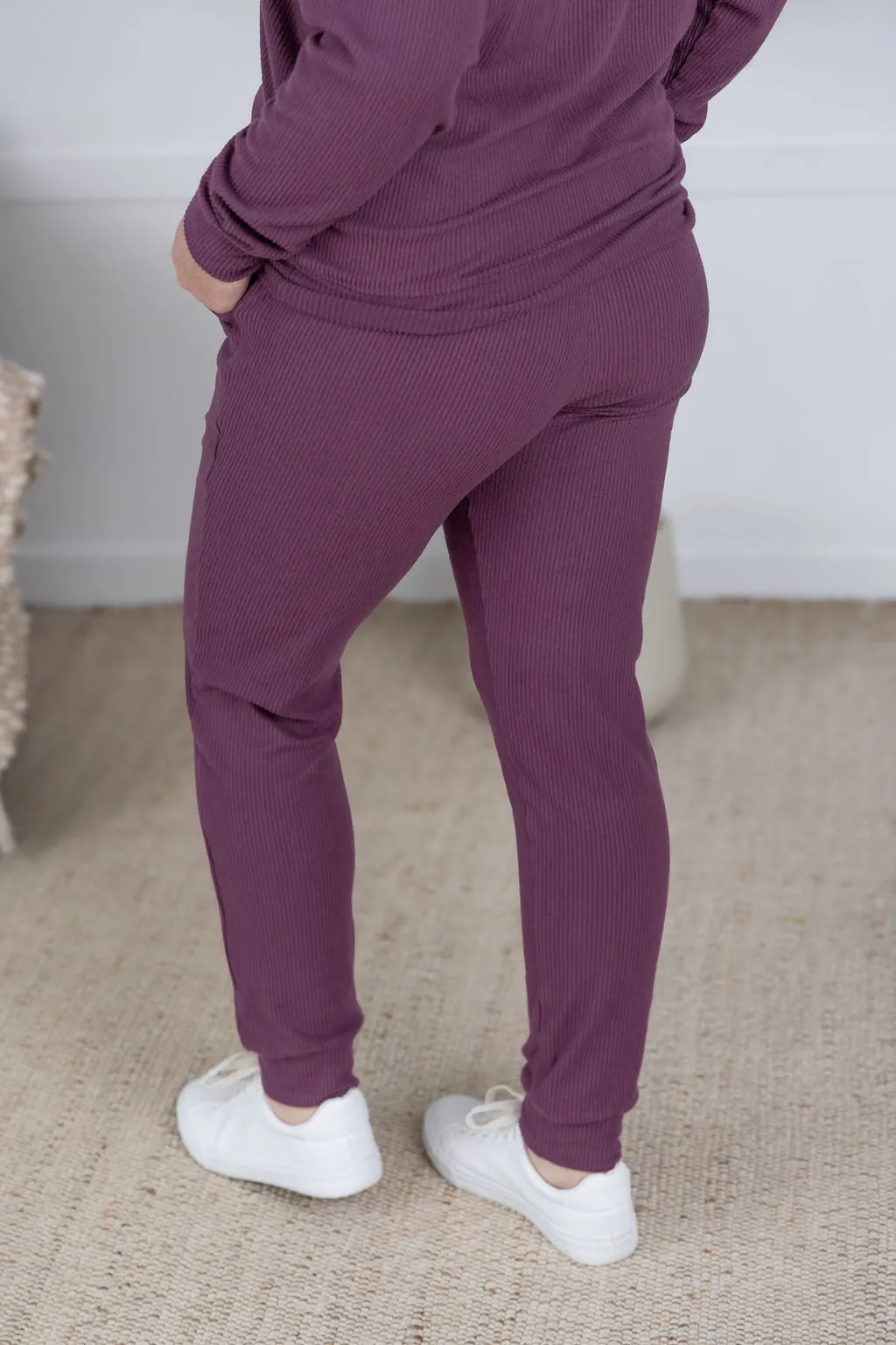 IN PRODUCTION Corrine Joggers - Plum