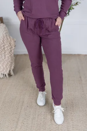 IN PRODUCTION Corrine Joggers - Plum