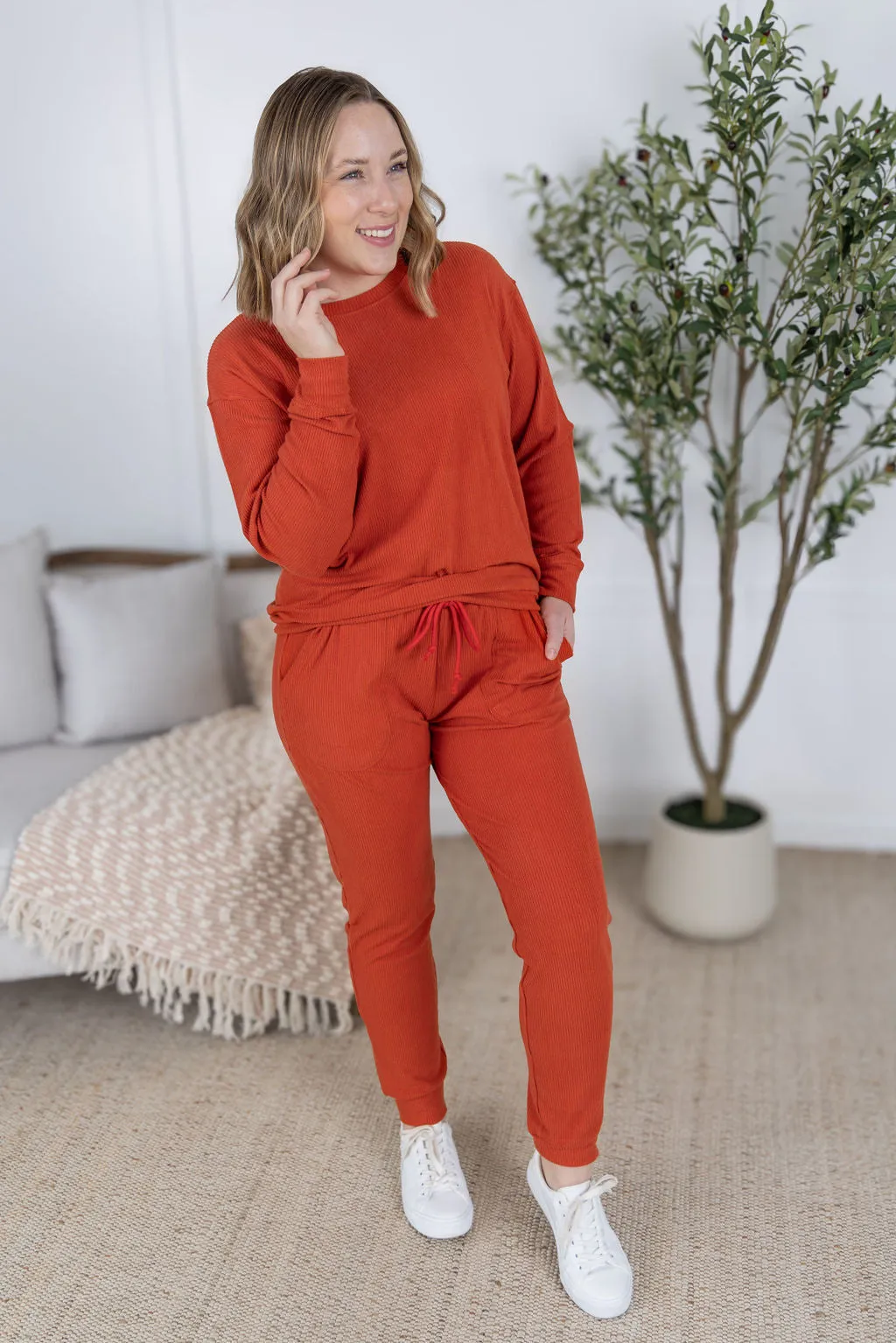 IN PRODUCTION Corrine Joggers - Pumpkin