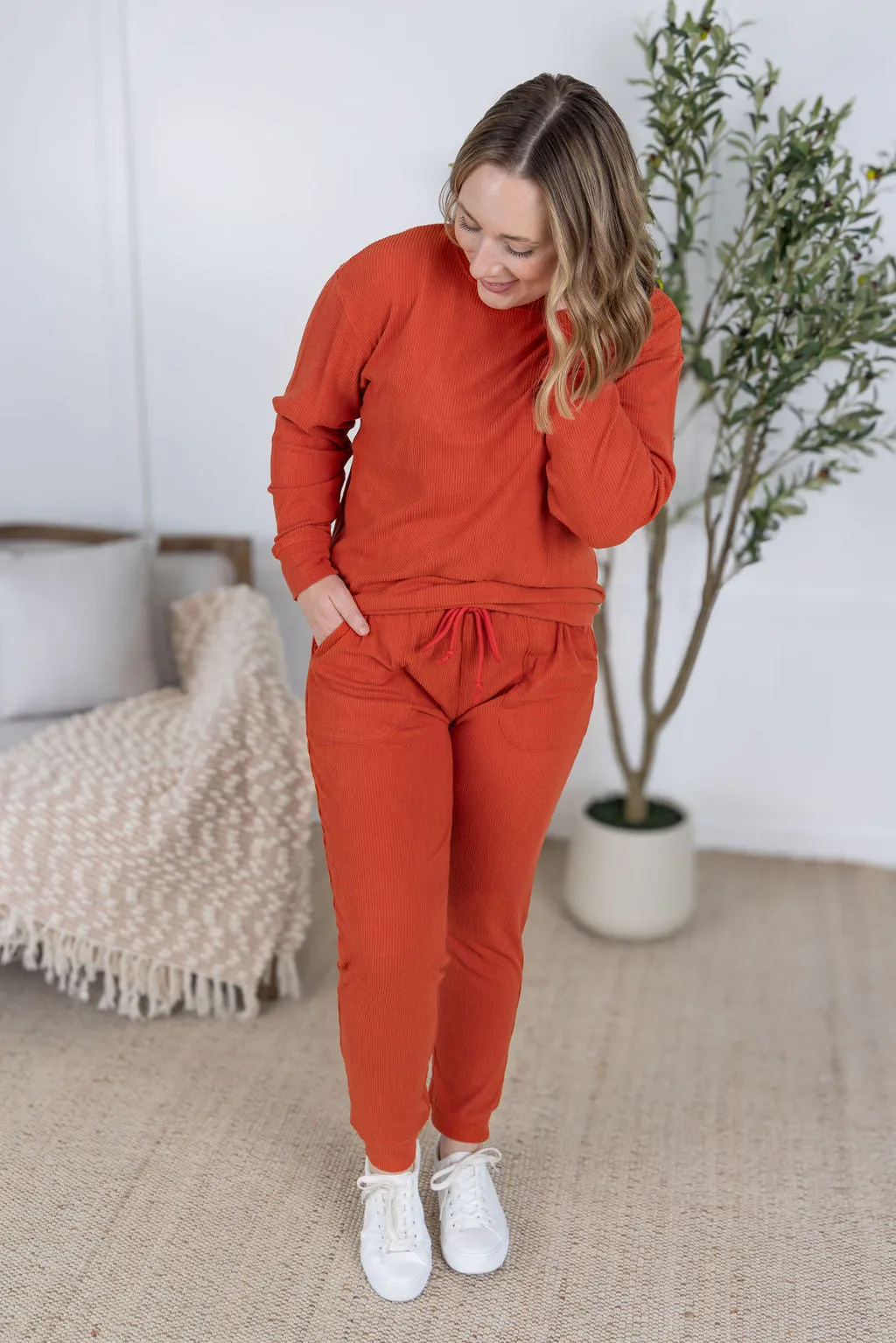 IN PRODUCTION Corrine Joggers - Pumpkin