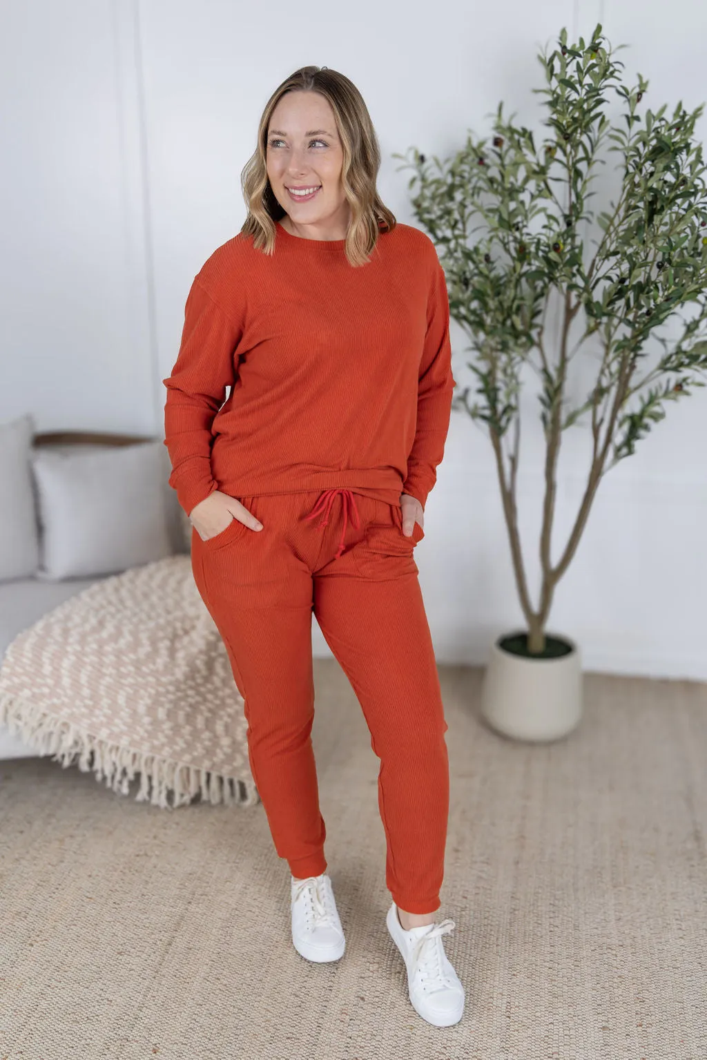 IN PRODUCTION Corrine Joggers - Pumpkin