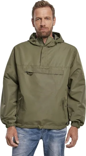 Individual Wear Men's Light Quater Zip Wind/Water-Resistant Casual Outdoor Hooded Windbreaker Pullover w/Mesh Lining