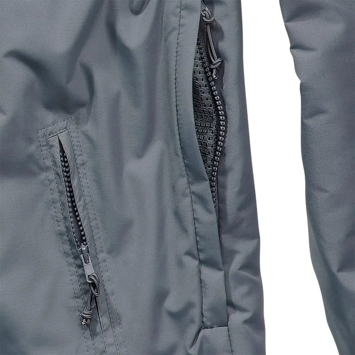 Individual Wear Men's Light Quater Zip Wind/Water-Resistant Casual Outdoor Hooded Windbreaker Pullover w/Mesh Lining