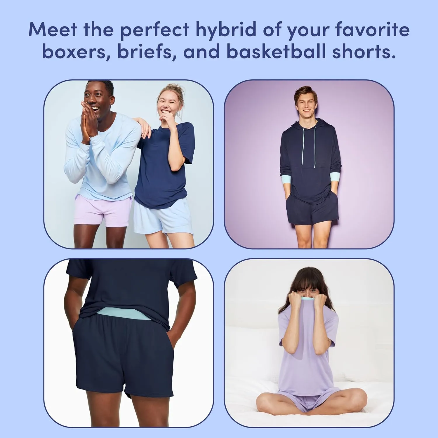 Jambys Boxers With Pockets | House Shorts Unisex Lounge and Sleep Shorts for Women and Men, Multi-Use Pajama Shorts
