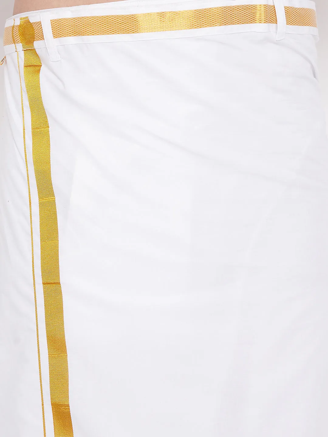 Jashvi Men's & Boys Black Solid Silk Blend Full Sleeve Ethnic Shirt And Mundu Set
