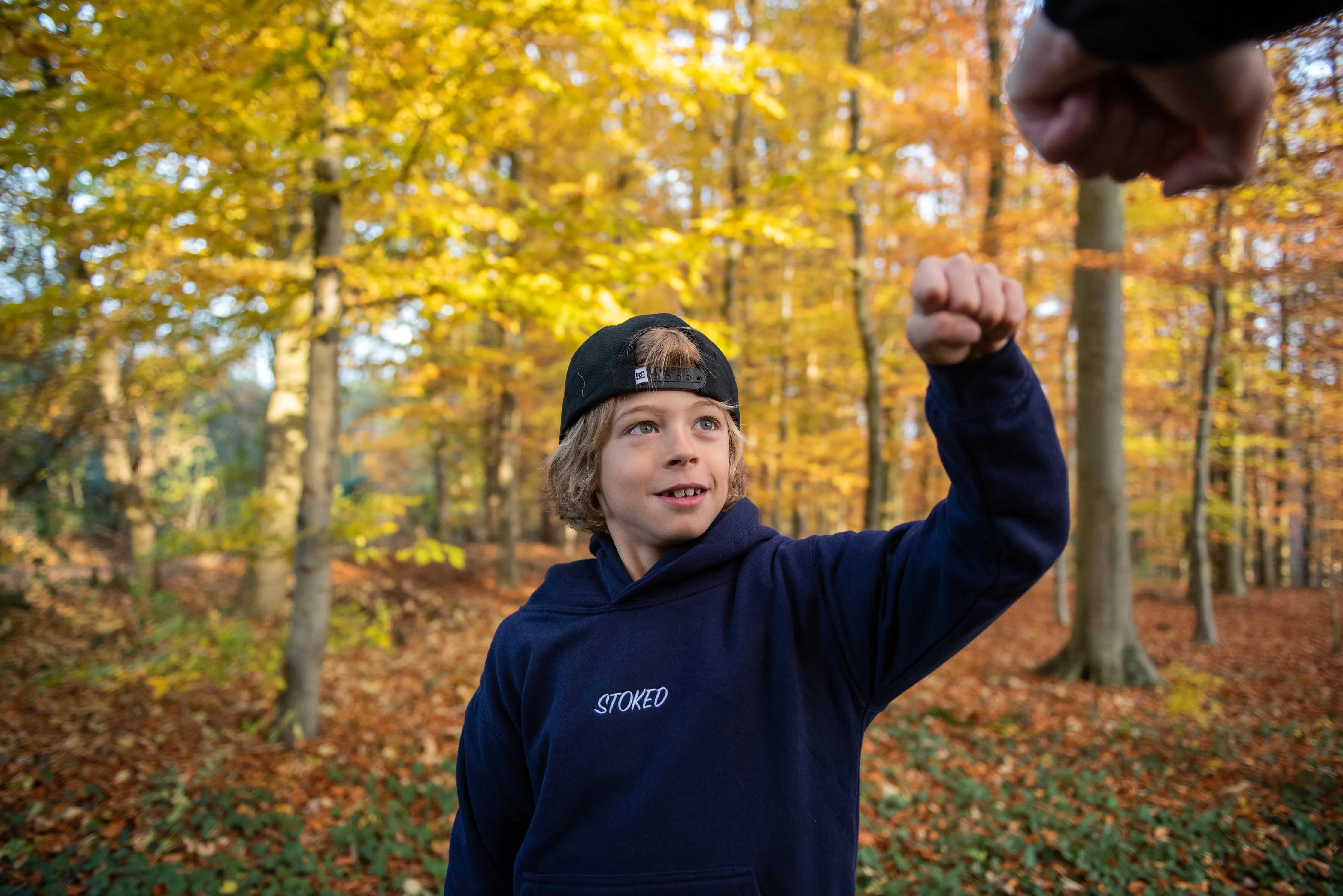 Kids Lightweight Script Hoodie Navy