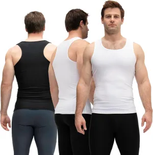 KISTA 3 Pack Men's Cool Dry Compression Sleeveless Tank Top, Sports Running Basketball Workout Base Layer