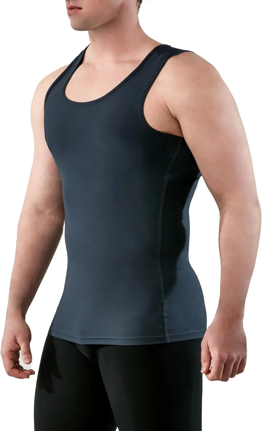 KISTA 3 Pack Men's Cool Dry Compression Sleeveless Tank Top, Sports Running Basketball Workout Base Layer