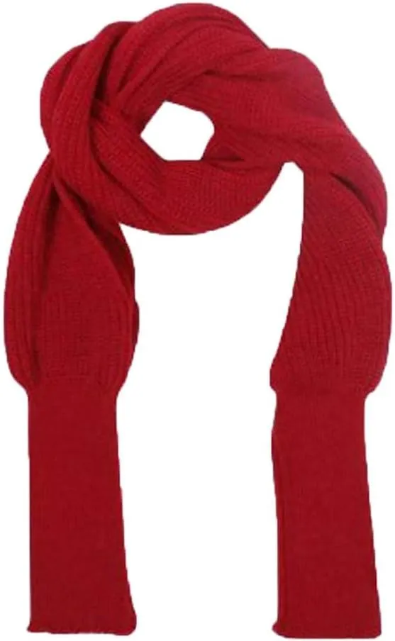 Knitted Wrap Scarf Fall Winter Crochet Sweater Scarf with Sleeves Multi-Use Sweater Cape Shawl with Sleeves