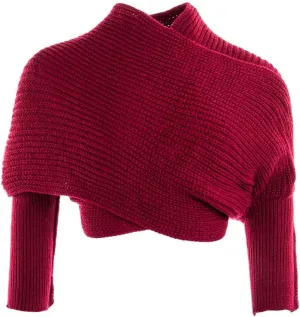 Knitted Wrap Scarf Fall Winter Crochet Sweater Scarf with Sleeves Multi-Use Sweater Cape Shawl with Sleeves