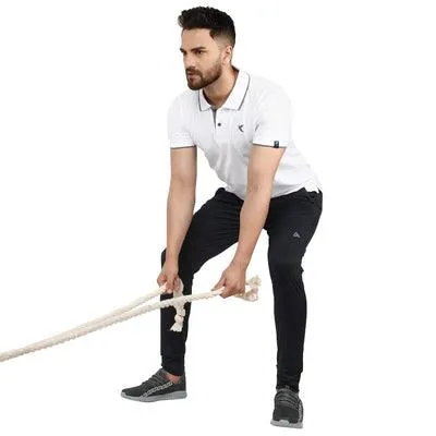 Kronos Slim Fit Cotton Polo | Men's | Pure White | KIBI Sports