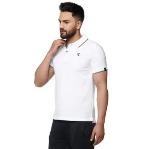 Kronos Slim Fit Cotton Polo | Men's | Pure White | KIBI Sports
