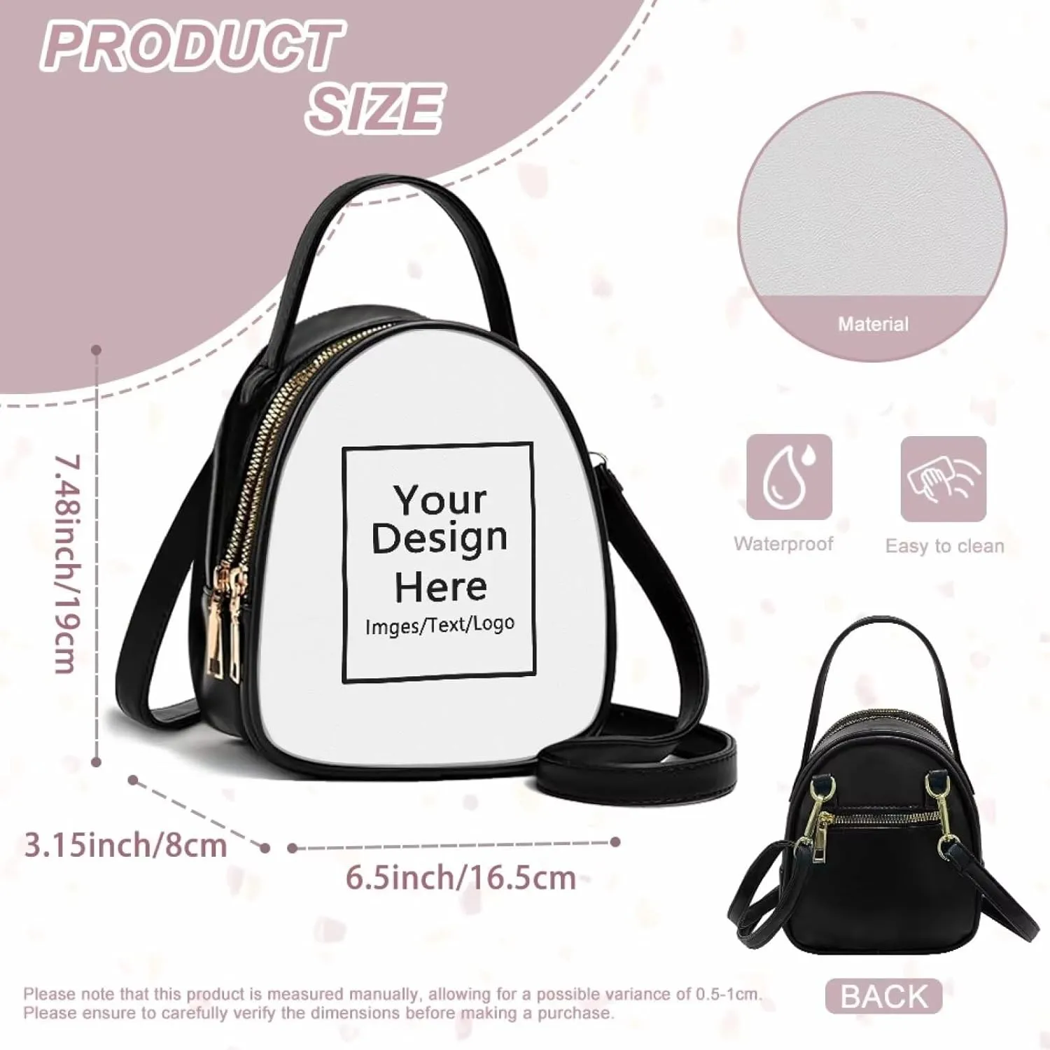 Ladies Double Layer Soft PU Leather Multi-Pocket Shoulder Bag Handbag Womens Crossboby Bag with Adjustable Strap