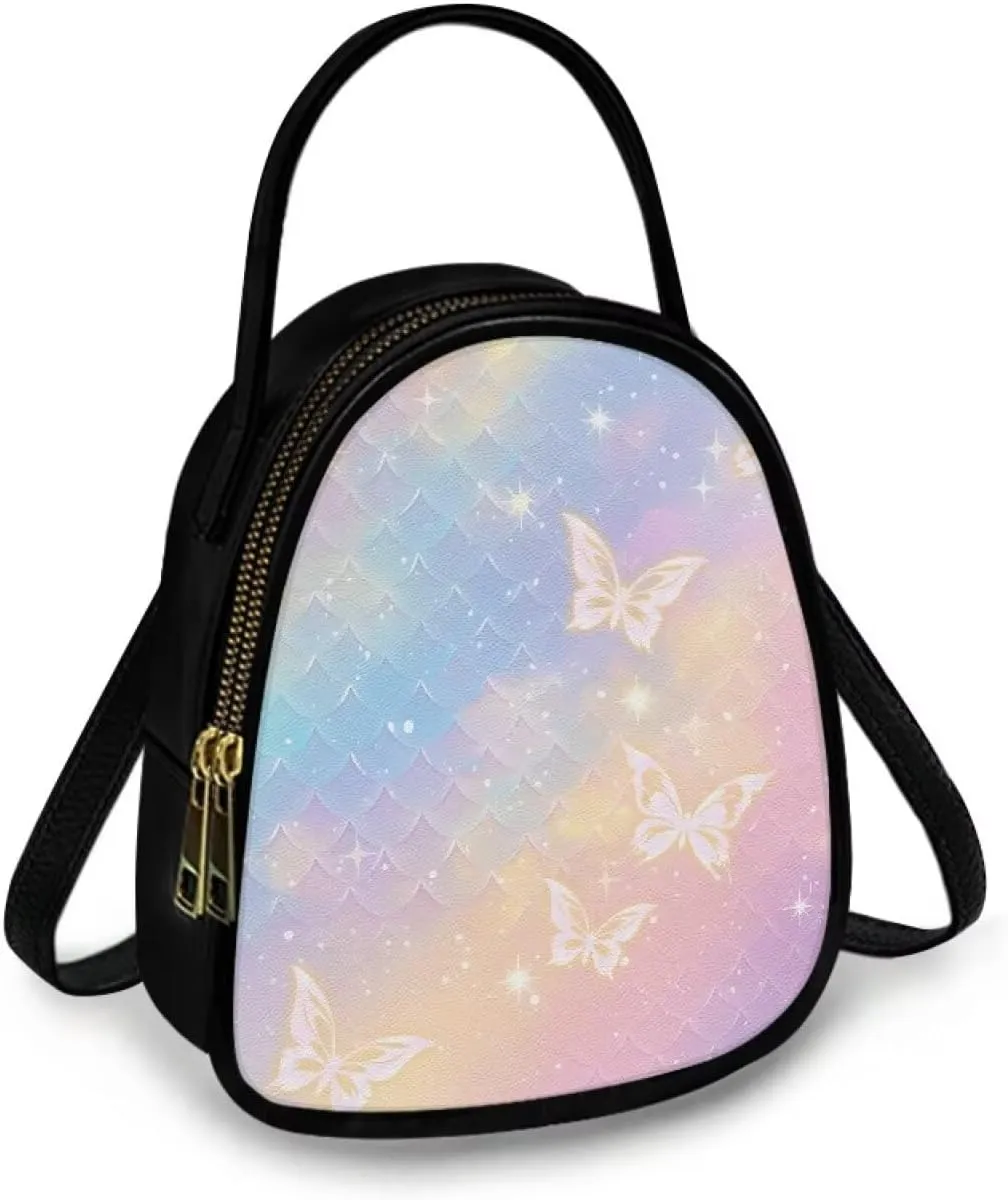 Ladies Double Layer Soft PU Leather Small Square Bag Large Capacity Crossbody Satchel for Women One Size Zipper