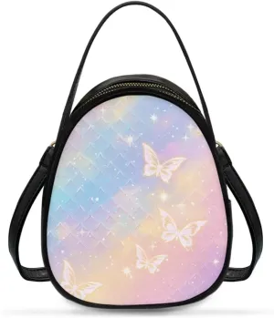Ladies Double Layer Soft PU Leather Small Square Bag Large Capacity Crossbody Satchel for Women One Size Zipper