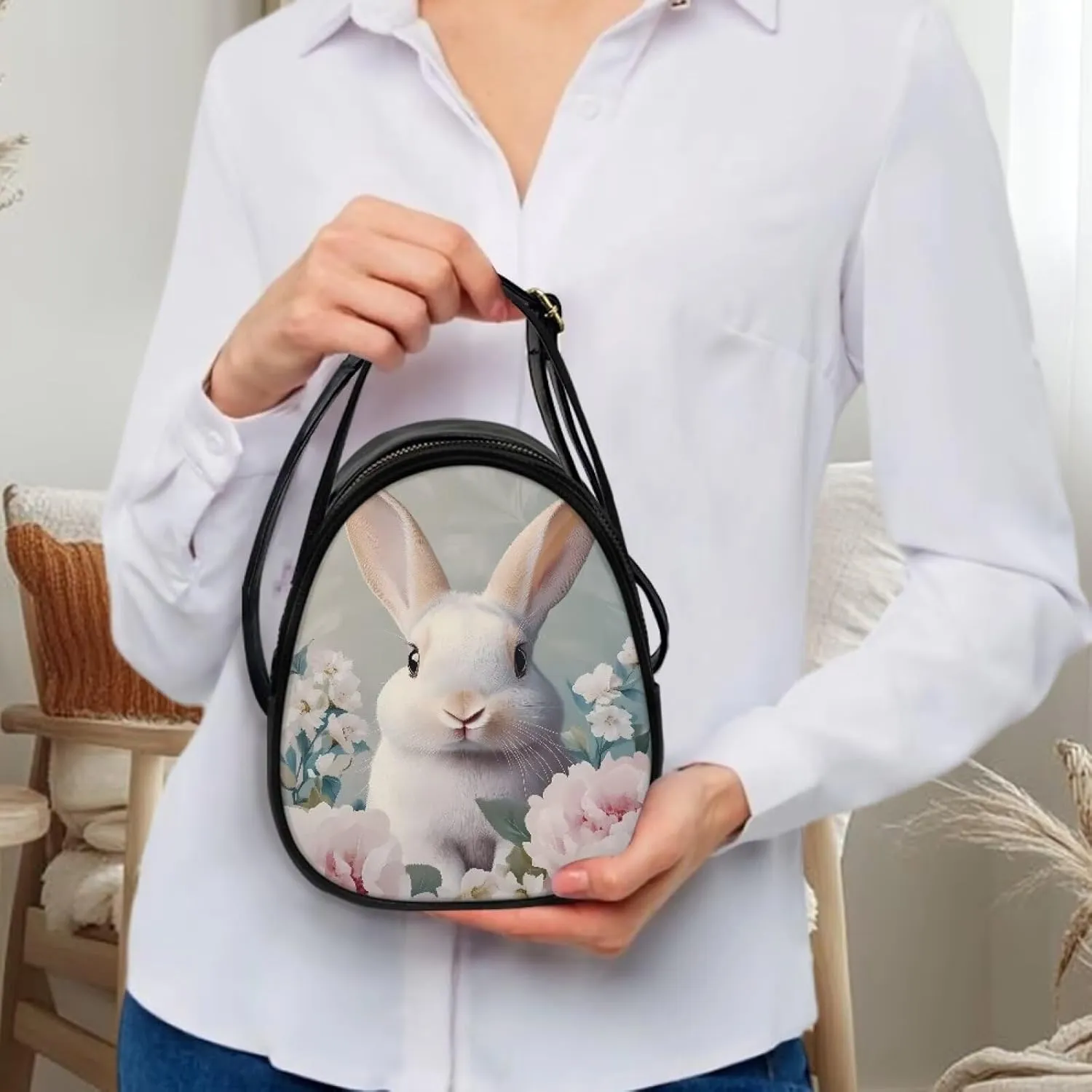Ladies Double Layer Soft PU Leather Small Square Bag Large Capacity Crossbody Satchel for Women One Size Zipper