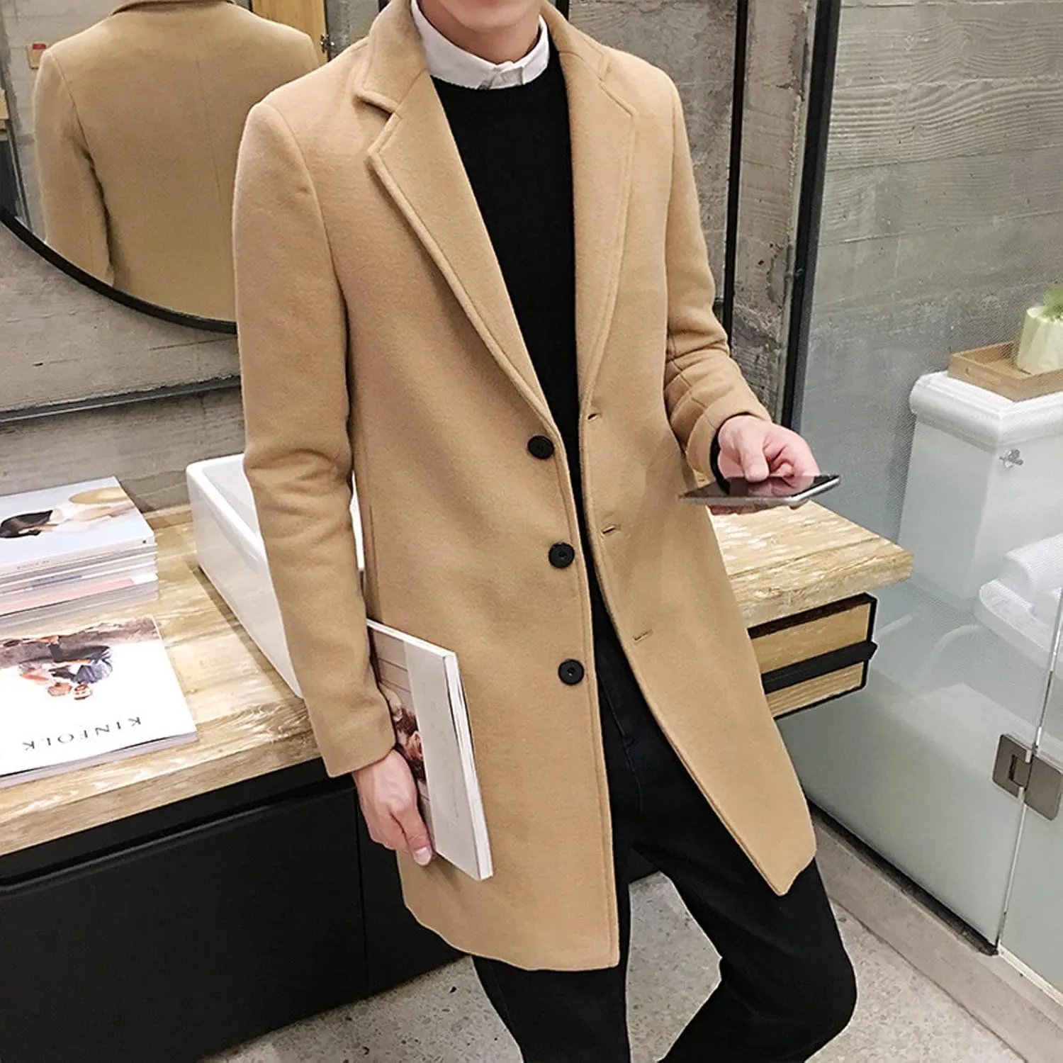 LCMTWX Coats for Men and Winter Jacket Coat Leisure Plus Size Hat Zip Pockets Cotton-Padded Warm Men's Thicken Warm