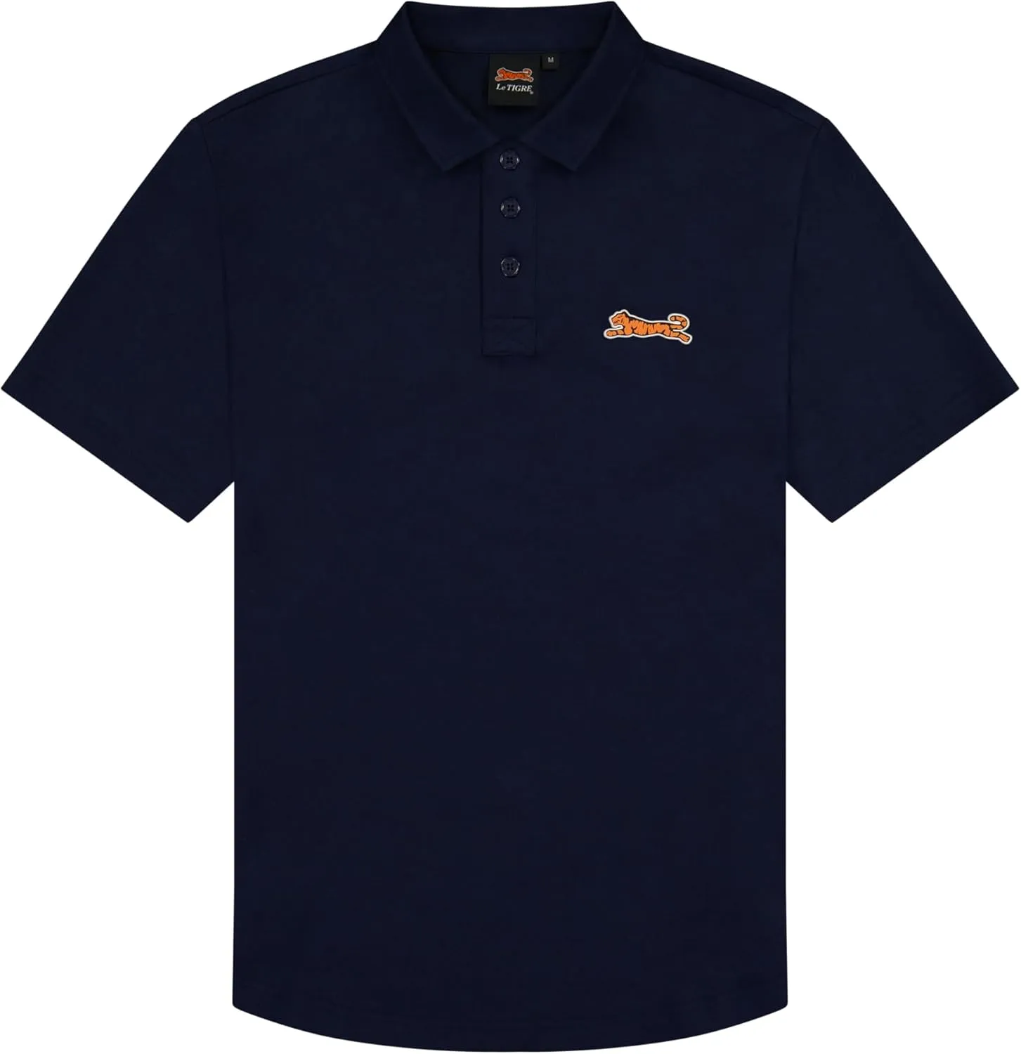 Le TIGRE Classic Cotton Polo Shirts for Men - Breathable Collared Shirts for Men with Stretch - Machine Washable Mens Polo Shirts - Navy, Size XXL