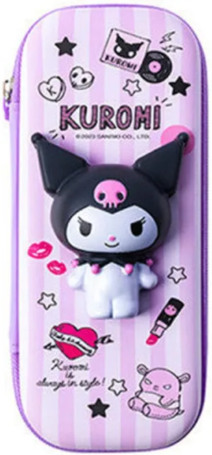 Lovely anime character pouch, travel makeup brush holder, mini bag, multipurpose pouch (Black cloak rabbit)