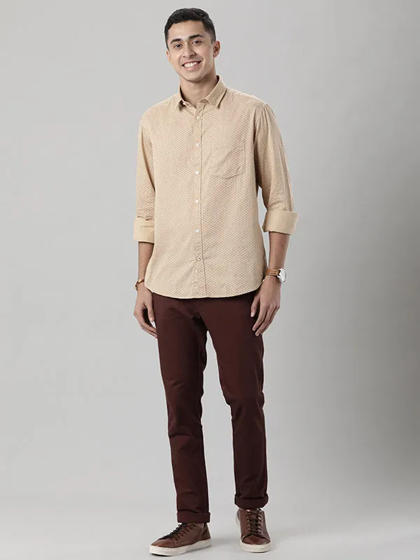 Men Fairtrade Printed Full Sleeve Cotton Stretch Shirt