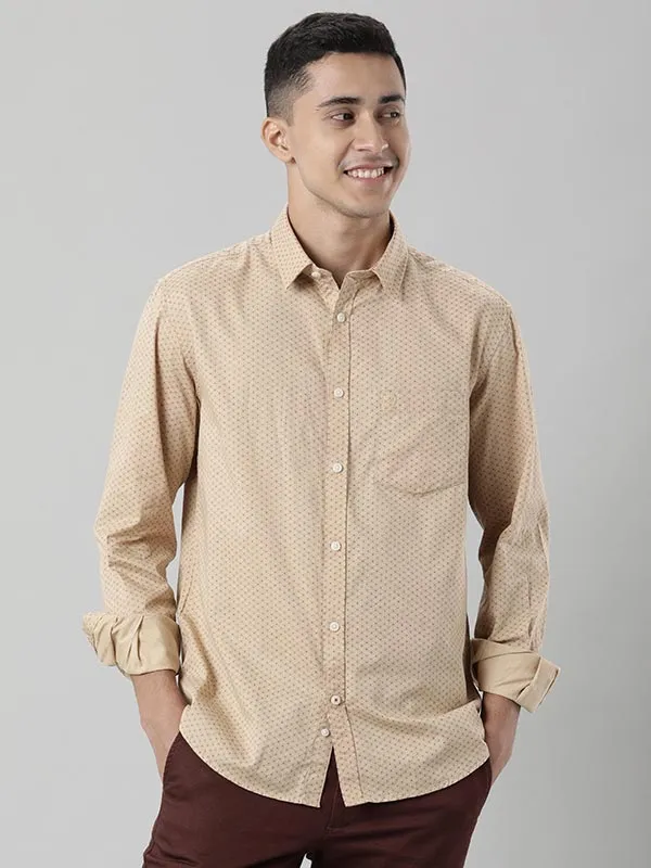 Men Fairtrade Printed Full Sleeve Cotton Stretch Shirt