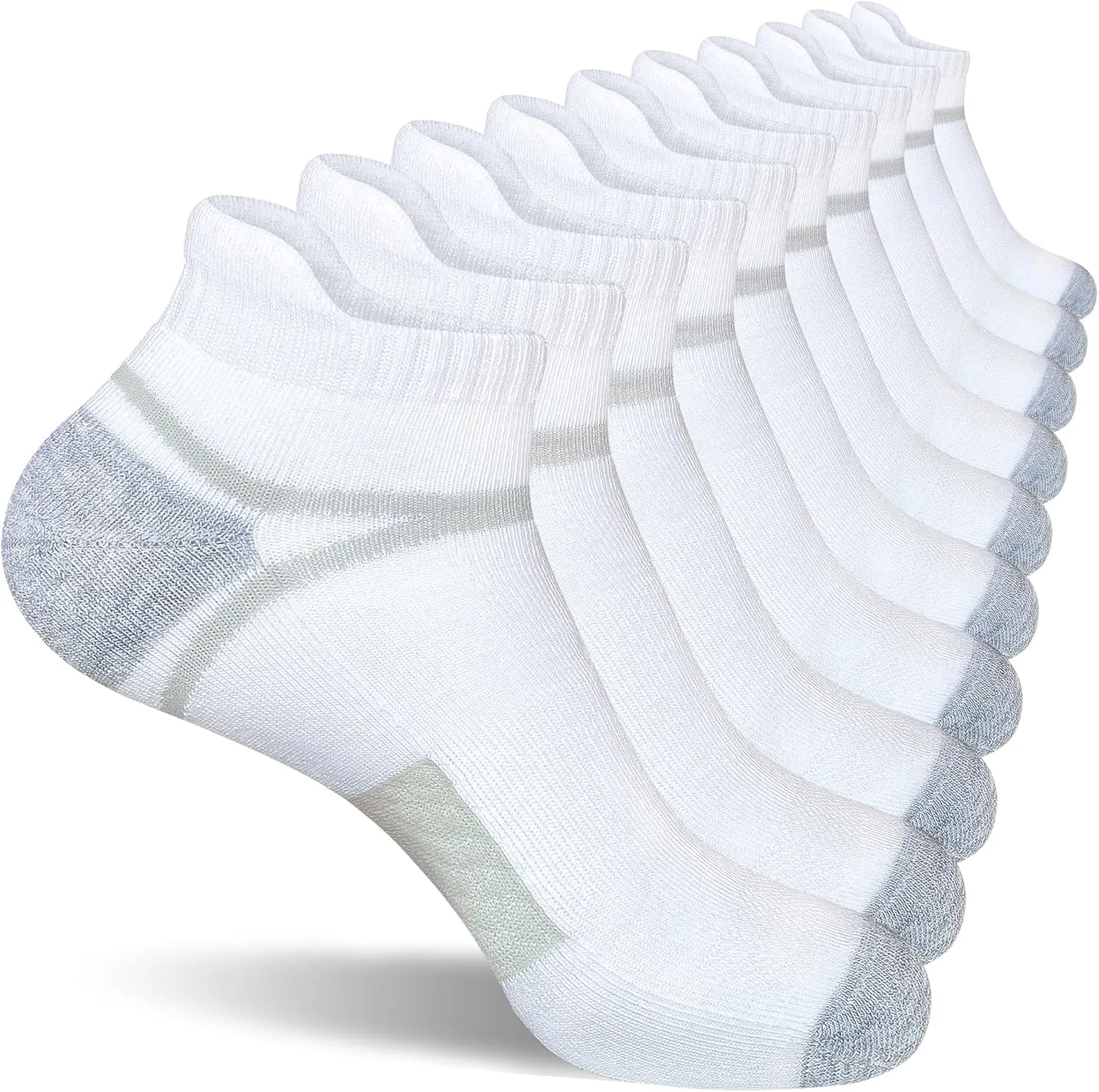 Men's Athletic Cushioned Ankle Socks Comfort Wicking Anti-Blister Running Sock 5 Pairs