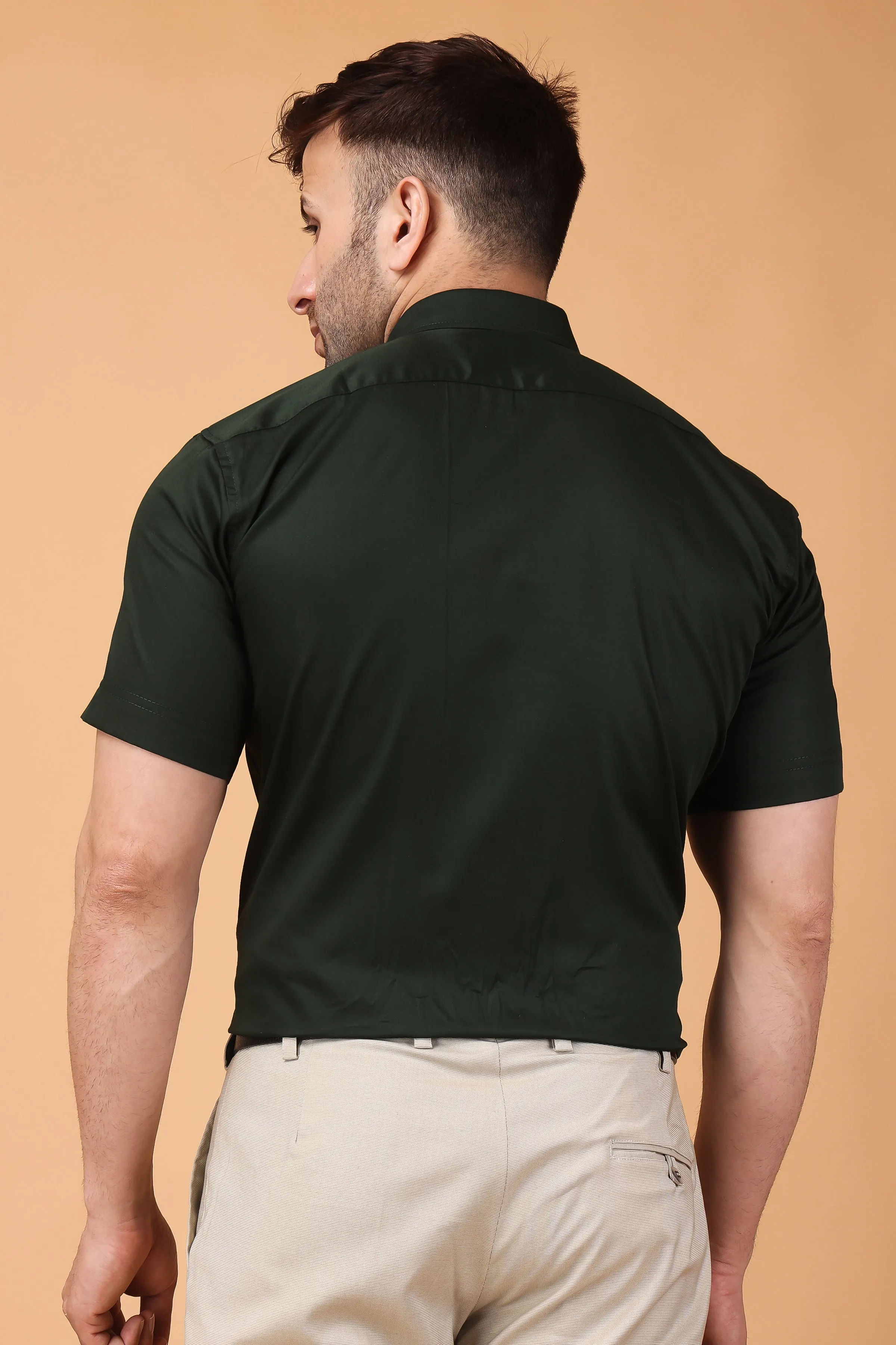 Midnight Fern Solid Cotton Shirt