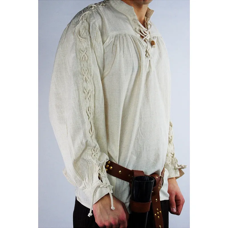 Natural Arm Laced Medieval Shirt - Soft Cotton