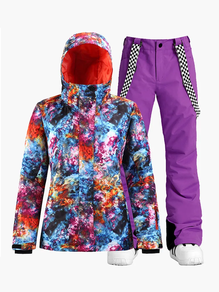 New winter snow suit single and double board outdoor mountaineering waterproof thick warm breathable ski suit women suit