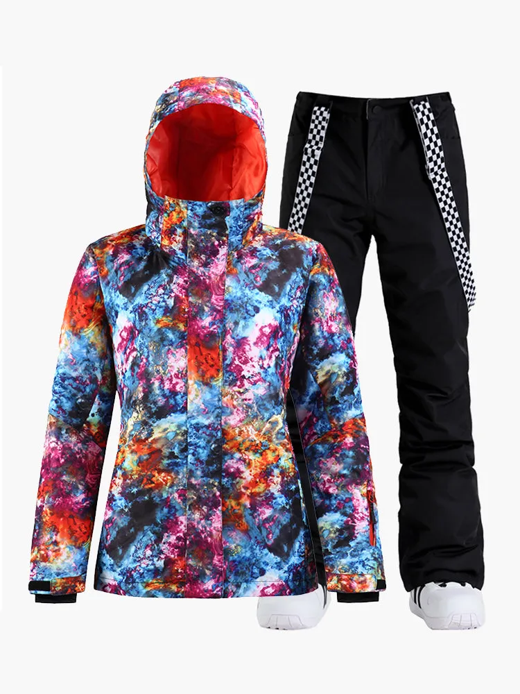 New winter snow suit single and double board outdoor mountaineering waterproof thick warm breathable ski suit women suit