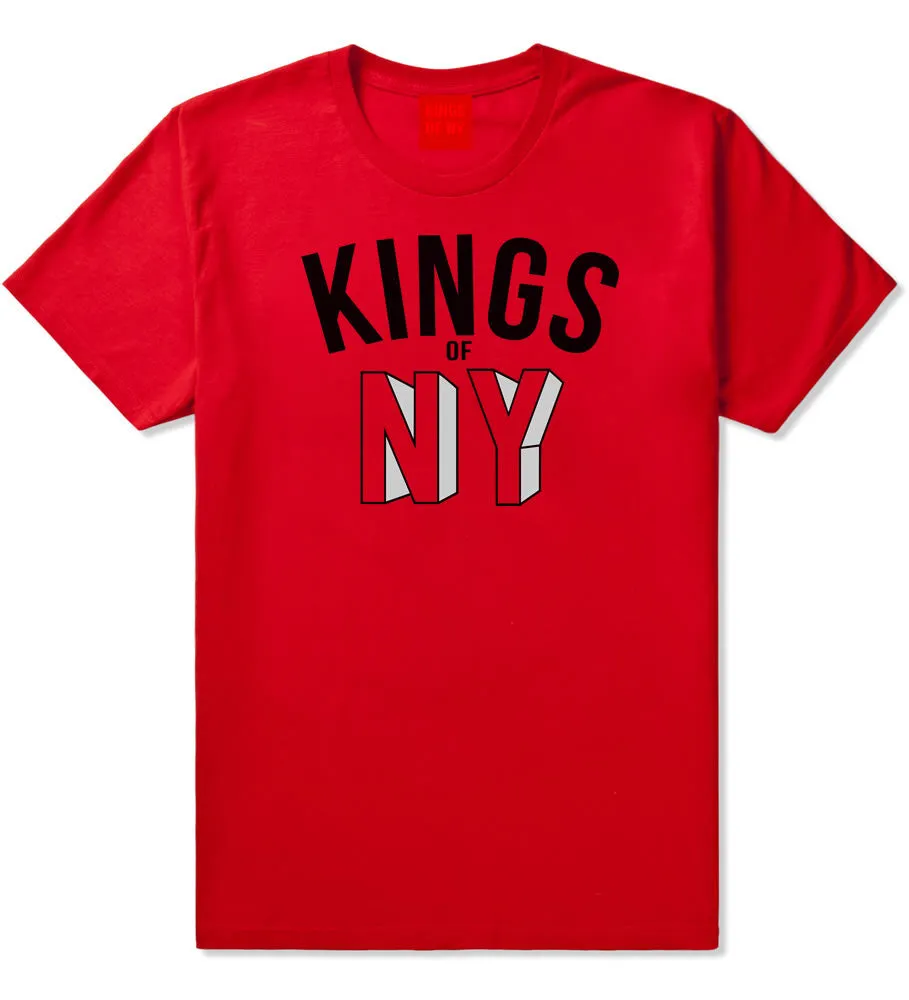 NY Red Block Letter Printed T-Shirt
