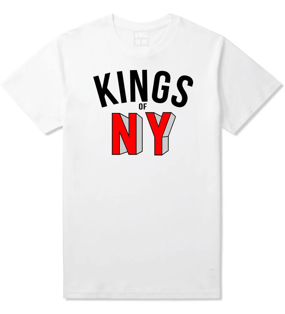 NY Red Block Letter Printed T-Shirt