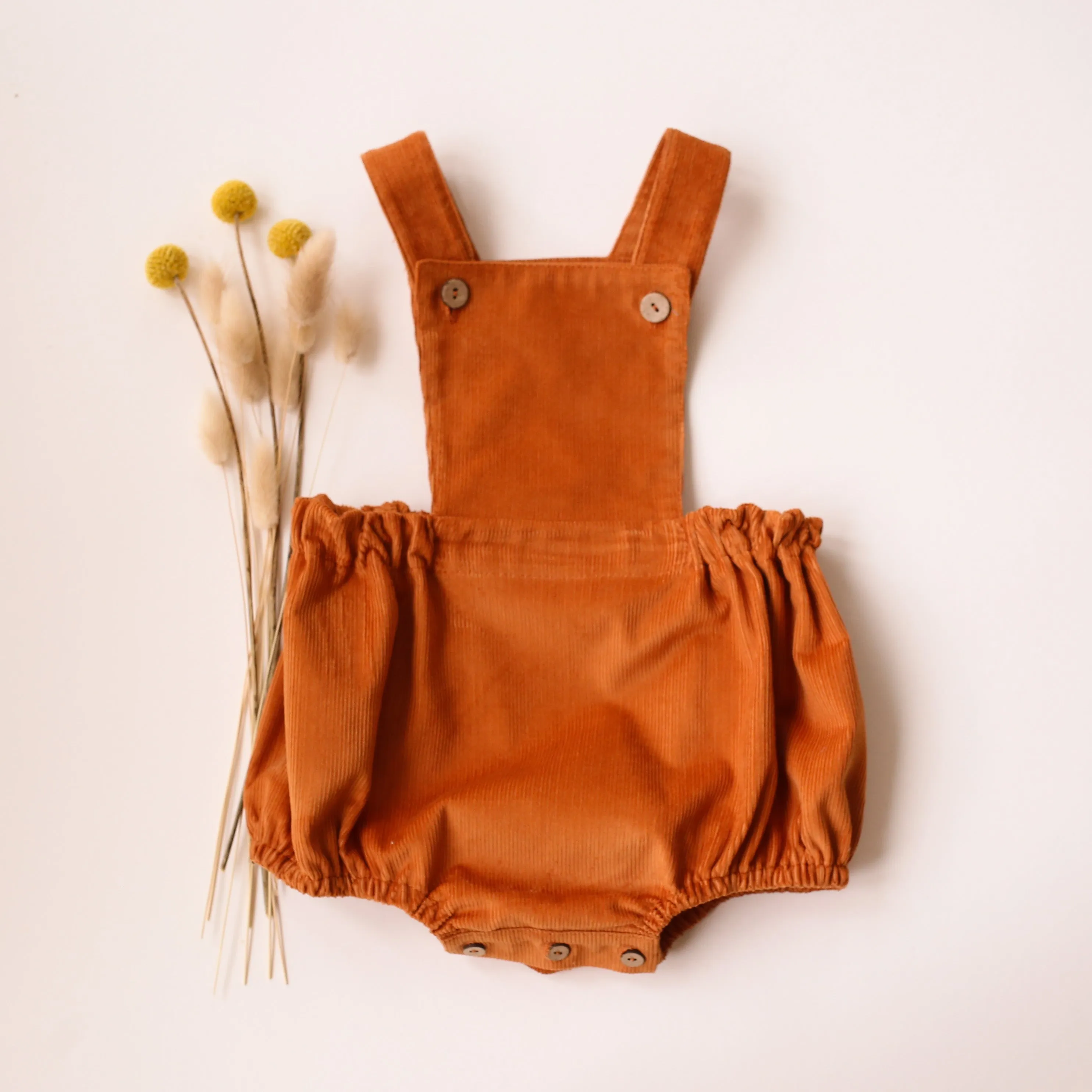 Ochre Corduroy Pinafore Romper