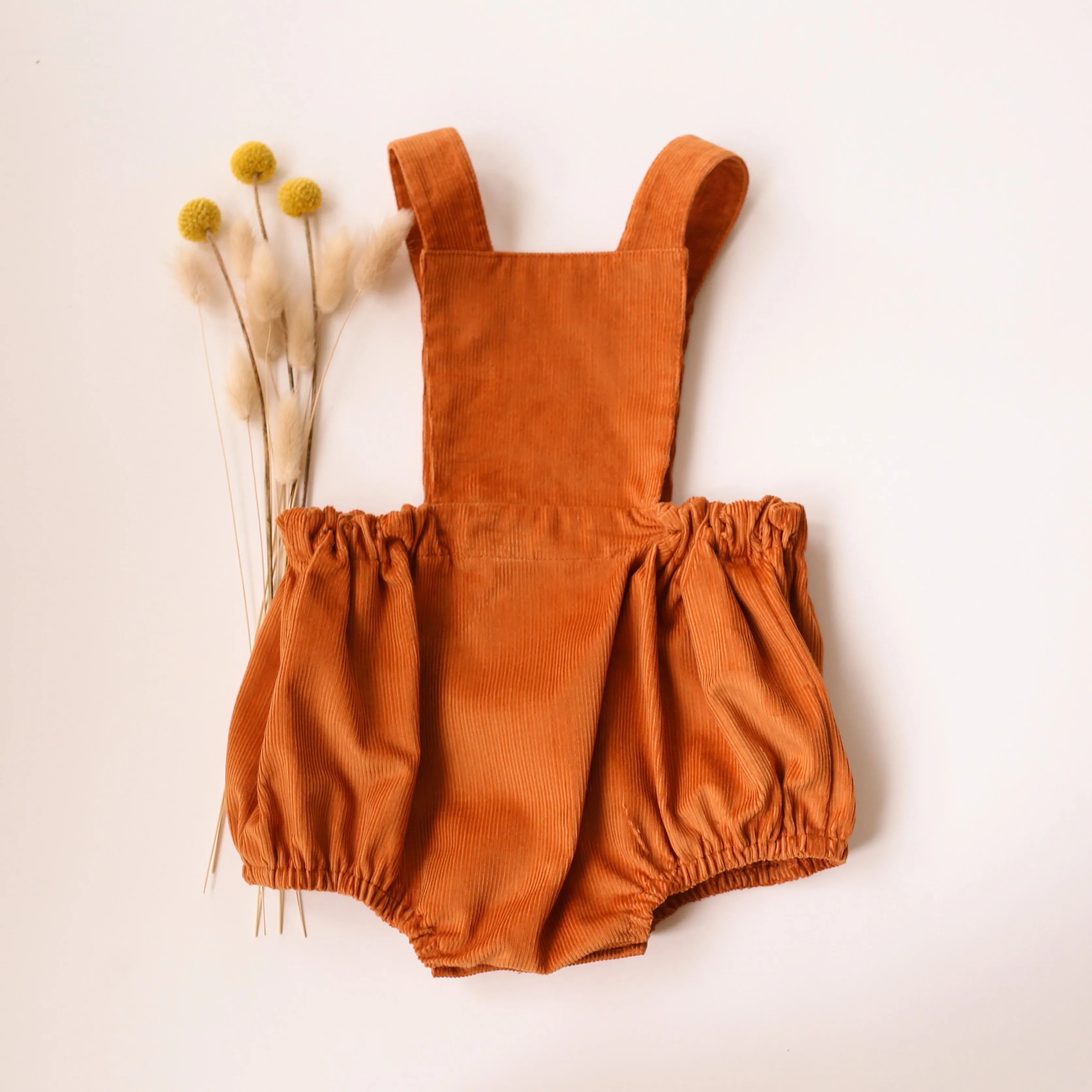 Ochre Corduroy Pinafore Romper
