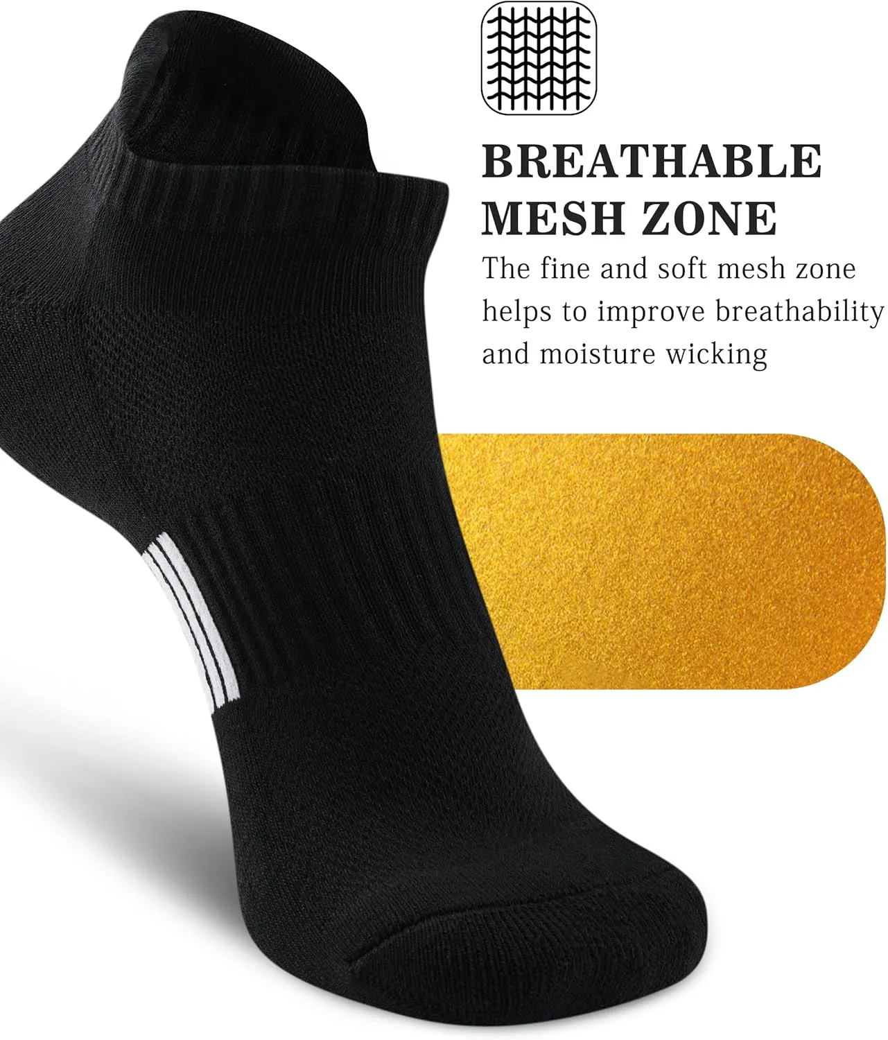 OGW Running/Hiking/Athletics Ankle Socks for Women 5/6 Pack- Thick Cushioned Sock with Arch Support and Moisture-Wicking