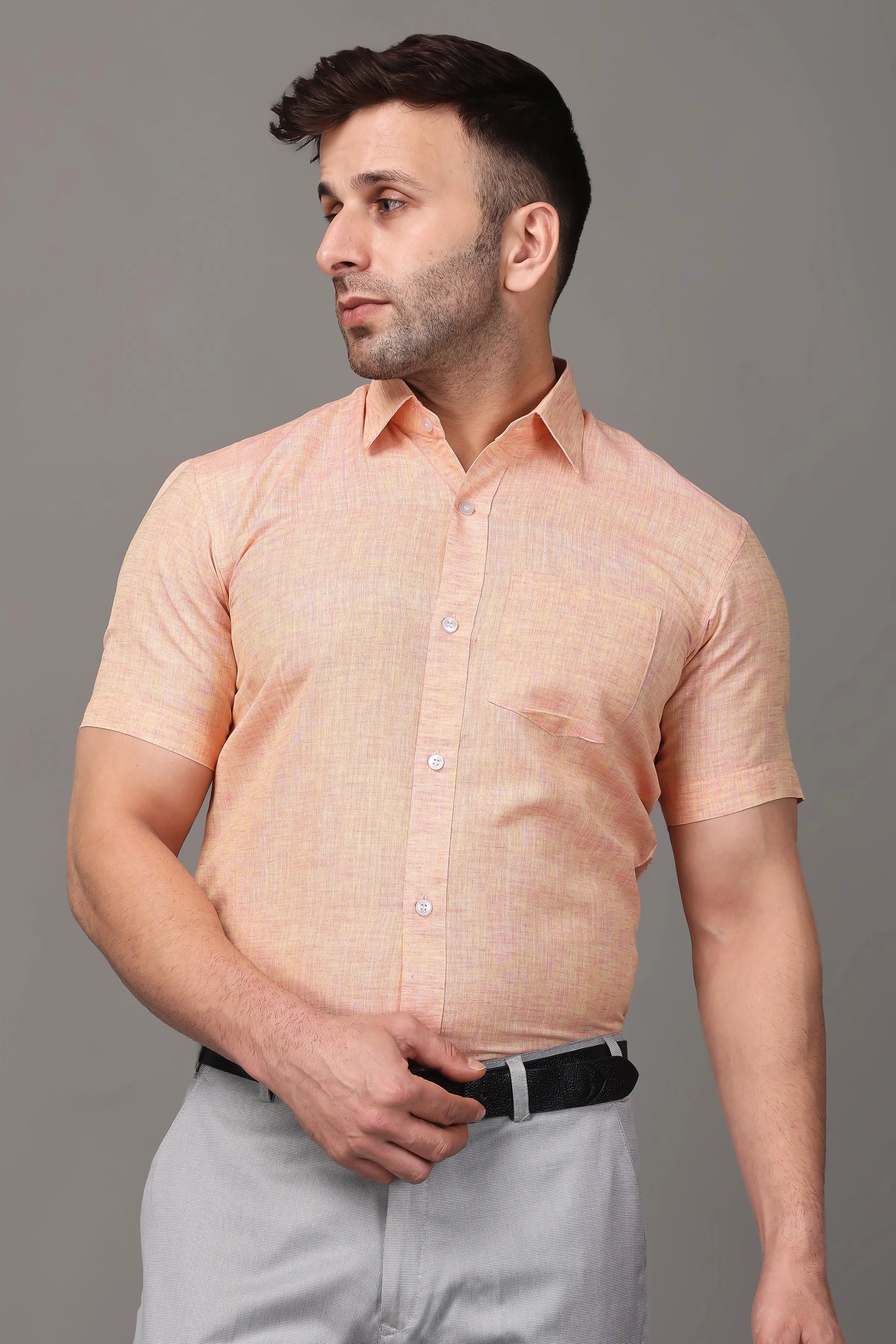 Peach Cotton Shirt