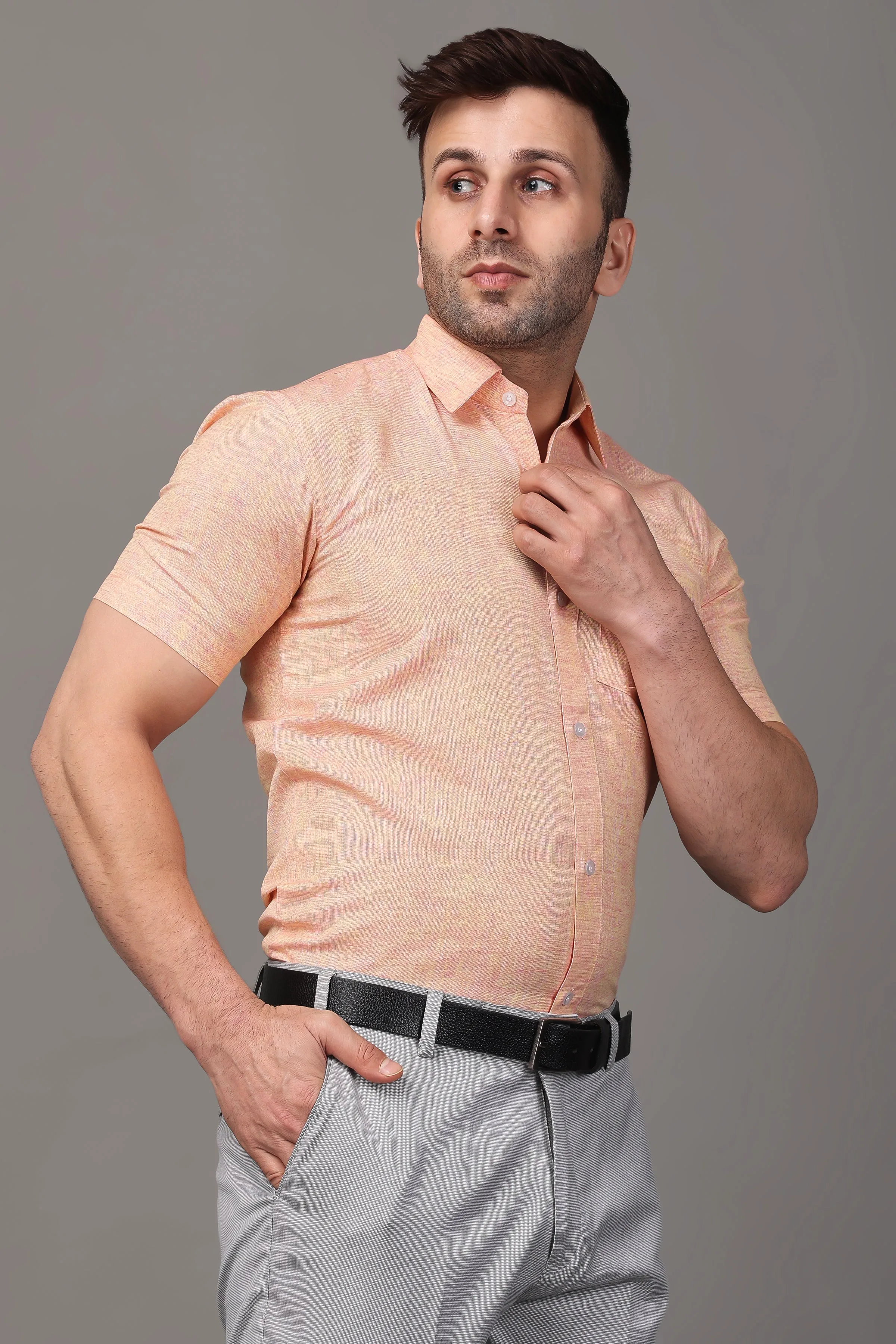 Peach Cotton Shirt