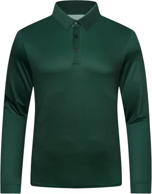 Polo Shirts for Men Long and Short Sleeve  Recycled Outstanding Print Dry Fit Performance Mens Golf Polo Shirts