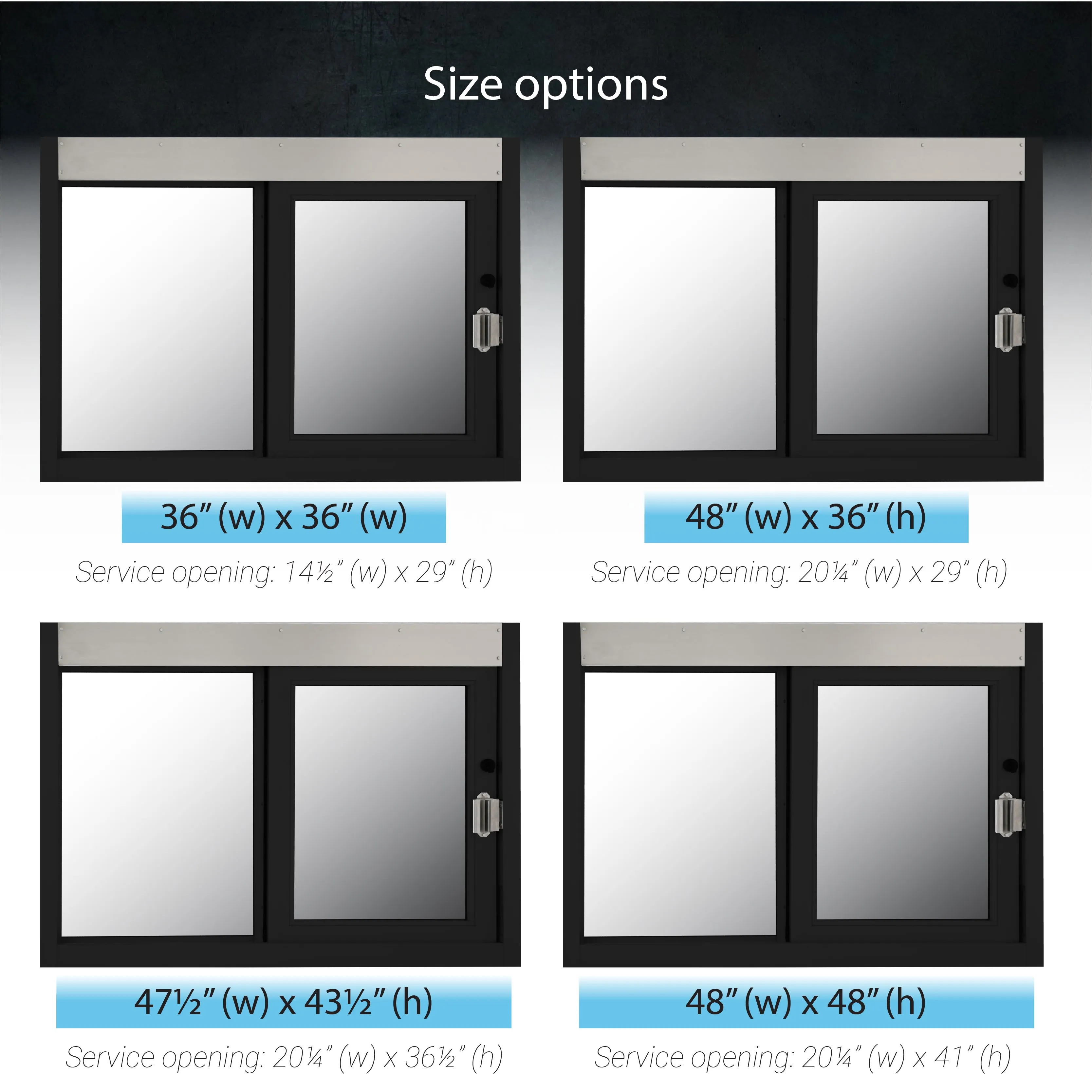 Quikserv Self Closing Drive-Thru Slider Window | Multiple Sizes and Glass Options