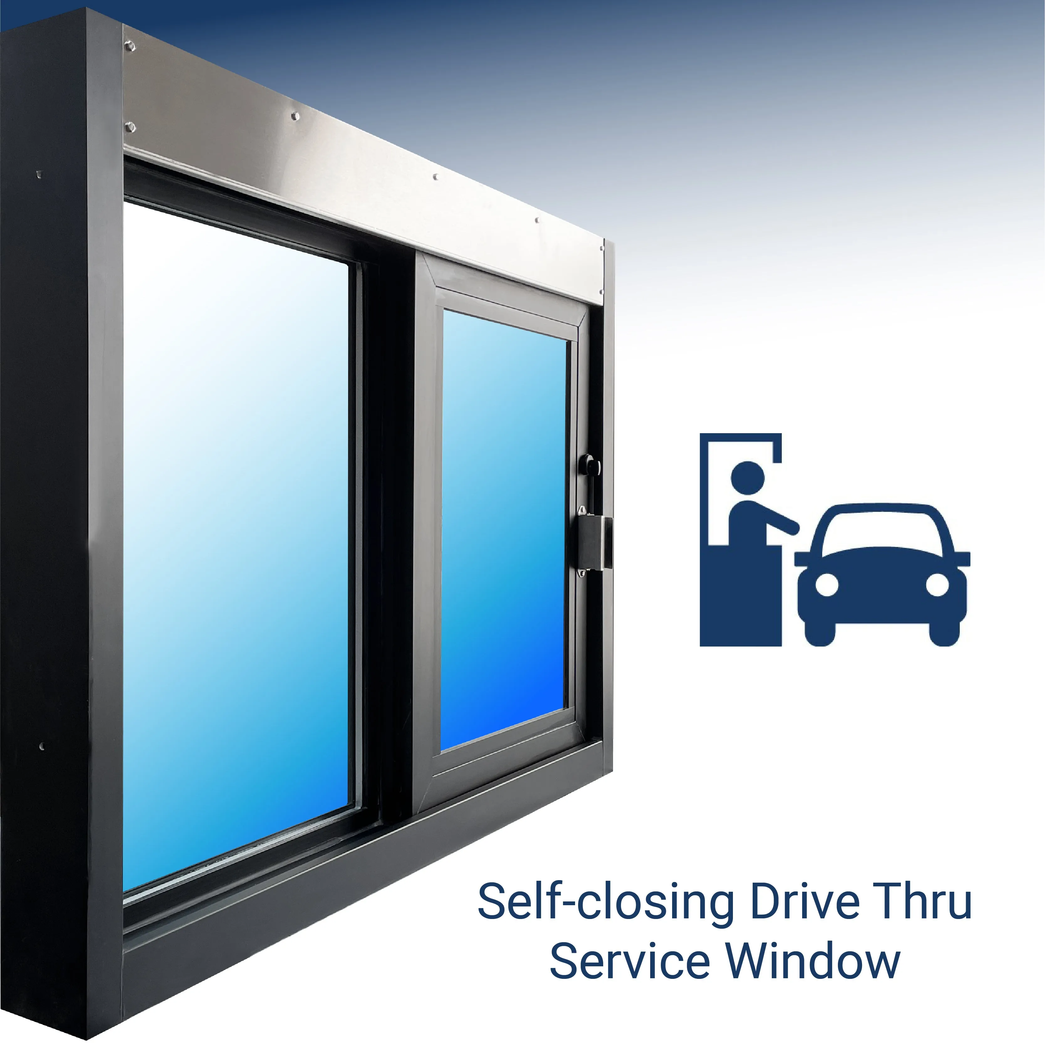 Quikserv Self Closing Drive-Thru Slider Window | Multiple Sizes and Glass Options