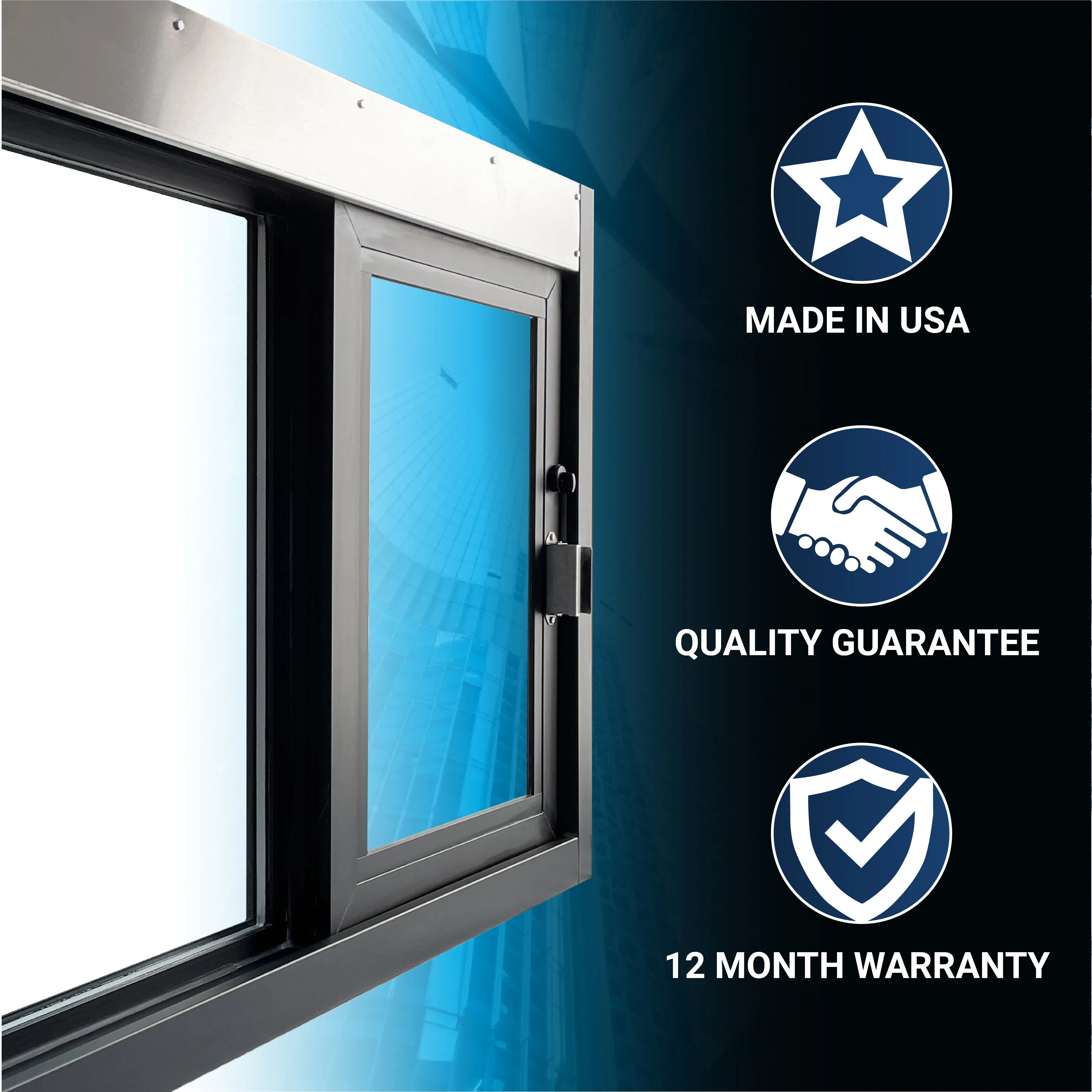 Quikserv Self Closing Drive-Thru Slider Window | Multiple Sizes and Glass Options